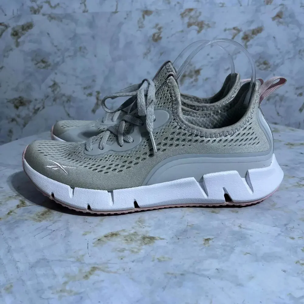Reebok Zig Sky Womens Size 7.5 Running Shoes Gray Pink Athletic Trainer Sneakers - Picture 4 of 10
